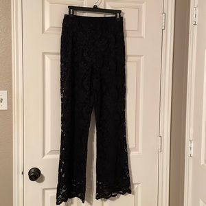 BLACK LACE-Gorgeous Vintage Black Lace Pants